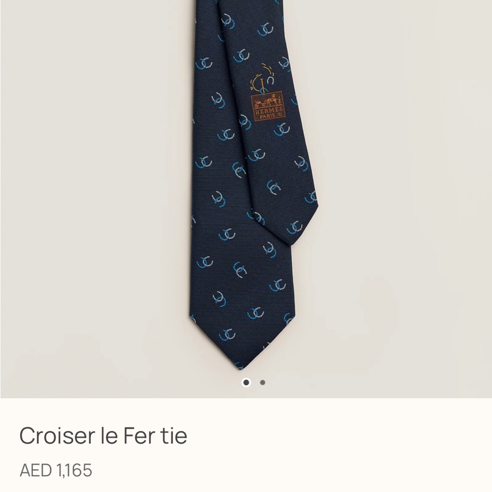 NWT Hermes Fers Lucky Tie in Navy Blue